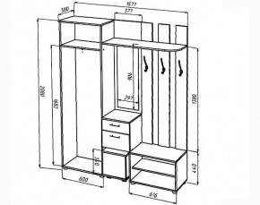 КРИСТИНА Прихожая (Венге/Анкор светлый) УНИ в Асбесте - asbest.ok-mebel.com | фото 2