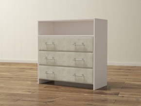 PROxSON Комод Varna (ЛДСП Белая+ткань Белый/Savana Milk (молочный)) 90x40 в Асбесте - asbest.ok-mebel.com | фото