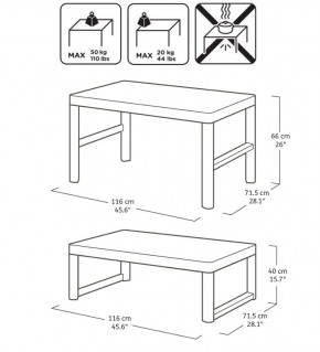 Раскладной стол Лион с регулируемой высотой столешницы (Lyon rattan table) графит (h400/650) в Асбесте - asbest.ok-mebel.com | фото 3