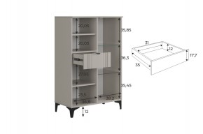 РИЧ Комод 2 со стеклом в Асбесте - asbest.ok-mebel.com | фото 3
