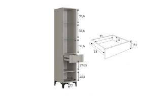 РИЧ Шкаф однодверный со стеклом в Асбесте - asbest.ok-mebel.com | фото 3