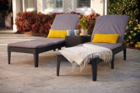 Шезлонг Джайпур с матрасом (Jaipur Sun lounger (with cushion)) графит в Асбесте - asbest.ok-mebel.com | фото 3