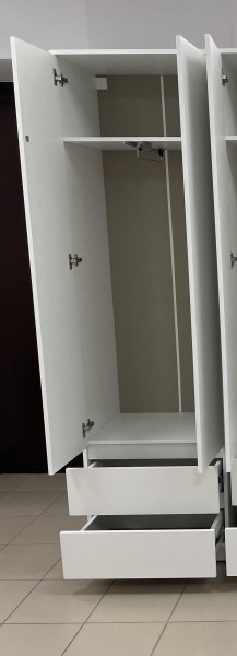 Шкаф 2-ств. с 2 ящиками и вешалкой "Бьянко" в Асбесте - asbest.ok-mebel.com | фото 2