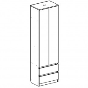 Шкаф 2-ств. с 2 ящиками и вешалкой "Бьянко" в Асбесте - asbest.ok-mebel.com | фото 3