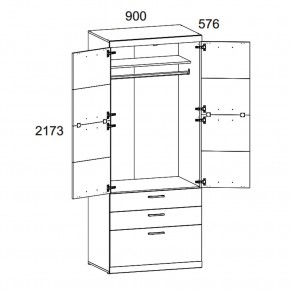 Шкаф 2D3S OSKAR , цвет дуб Санремо в Асбесте - asbest.ok-mebel.com | фото 3