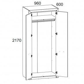 Шкаф 2DG, OLIVIA, цвет вудлайн крем/дуб анкона в Асбесте - asbest.ok-mebel.com | фото 2