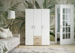 Шкаф 3-х створчатый с ящиками VICTOR (Сонома-Белый) в Асбесте - asbest.ok-mebel.com | фото 3