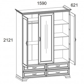 Шкаф 3D4S Z, TIFFANY, цвет вудлайн кремовый в Асбесте - asbest.ok-mebel.com | фото 2