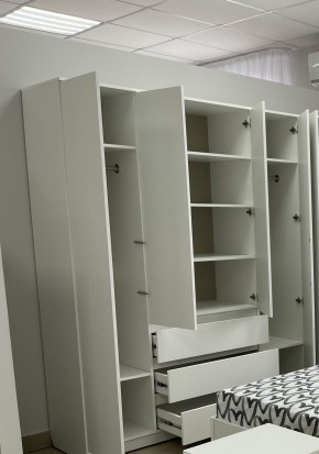 Шкаф 4-ств. с 3 ящиками "Бьянко" в Асбесте - asbest.ok-mebel.com | фото 2