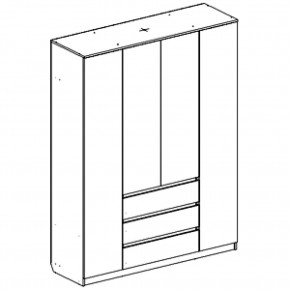 Шкаф 4-ств. с 3 ящиками "Бьянко" в Асбесте - asbest.ok-mebel.com | фото 3