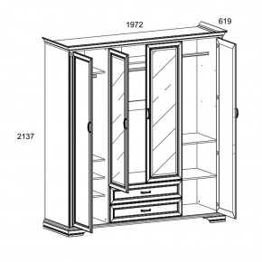 Шкаф 4D2S Z , MONAKO, цвет Сосна винтаж в Асбесте - asbest.ok-mebel.com | фото