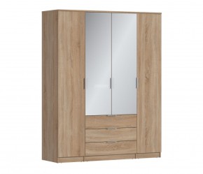 Шкаф 4х дверный с зеркалами Николь СБ-2595/1 (Дуб Сонома) в Асбесте - asbest.ok-mebel.com | фото