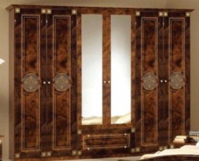 Шкаф 6-и дверный с зеркалами (02.146) Рома (орех) в Асбесте - asbest.ok-mebel.com | фото