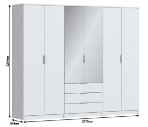 Шкаф 6-ти дверный Николь СБ-2593/1 (Белый) в Асбесте - asbest.ok-mebel.com | фото 3