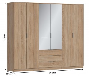 Шкаф 6-ти дверный Николь СБ-2593/1 (Дуб Сонома) в Асбесте - asbest.ok-mebel.com | фото 3