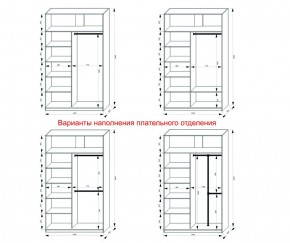 Шкаф-купе 1400 серии SOFT D1+D3+B2+PL1 (2 ящика+1штанга) профиль «Графит» в Асбесте - asbest.ok-mebel.com | фото 7