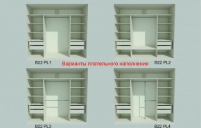 Шкаф-купе 2450 серии NEW CLASSIC K6Z+K1+K6+B22+PL2 (по 2 ящика лев/прав+1 штанга+1 полка) профиль «Капучино» в Асбесте - asbest.ok-mebel.com | фото 6