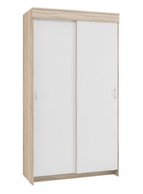 Шкаф-купе Бассо 1.0 (Дуб Сонома/Белый) 2 двери 2 зеркальные вставки в Асбесте - asbest.ok-mebel.com | фото 3