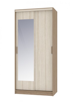 Шкаф-купе Неаполь 1,0 с зеркалом (ЯШ темный/светлый) в Асбесте - asbest.ok-mebel.com | фото 1