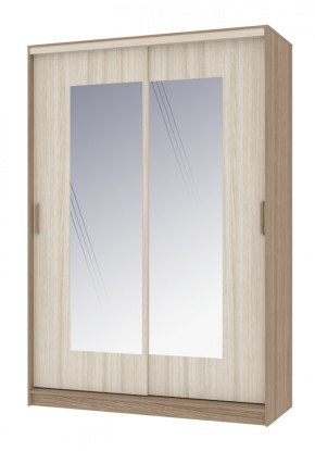 Шкаф-купе Неаполь 1,5 с 2-мя зеркалами (ЯШ темный/светлый) в Асбесте - asbest.ok-mebel.com | фото
