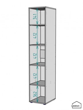 Шкаф Linnea MHR-1-2 2050х400х510 (Графит-М 11.1.25) в Асбесте - asbest.ok-mebel.com | фото 3
