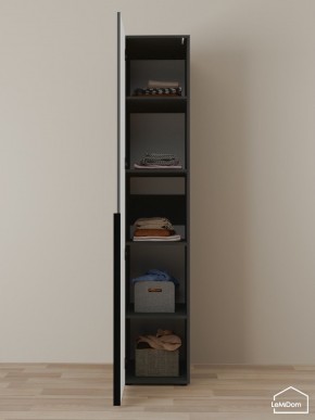 Шкаф Linnea MHR-1-2 2050х400х510 (Графит-М 11.1.25) в Асбесте - asbest.ok-mebel.com | фото 4