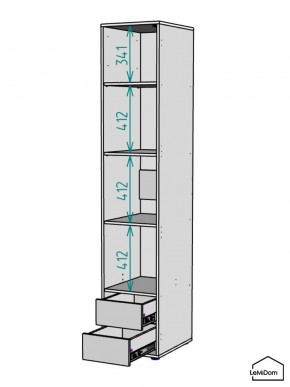 Шкаф Linnea MHR-1-3 2050х400х510 (Белый-М 11.1.2) в Асбесте - asbest.ok-mebel.com | фото 4