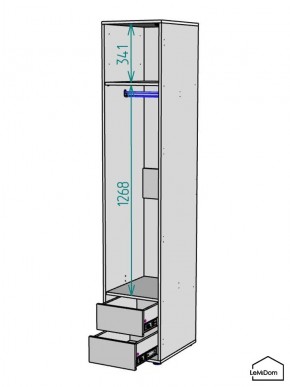 Шкаф Linnea MHR-1PO-3 2050х400х510 (Белый-М 11.1.2) в Асбесте - asbest.ok-mebel.com | фото 3