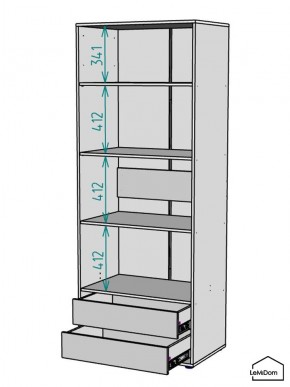 Шкаф Linnea MHR-2-4 2050х800х510 (Белый-М 11.1.2) в Асбесте - asbest.ok-mebel.com | фото 3