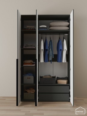 Шкаф Linnea MHR-3-2 2050х1200х510 (Графит-М 11.1.25) в Асбесте - asbest.ok-mebel.com | фото 5