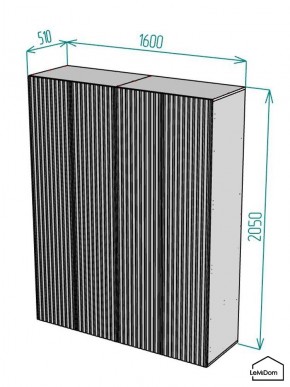 Шкаф Linnea MHR-4-2 2050х1600х510 (ДВ-М 11.1.25) в Асбесте - asbest.ok-mebel.com | фото 2
