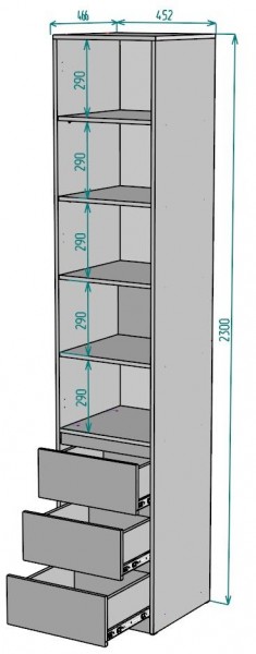 Шкаф Мальта H159 в Асбесте - asbest.ok-mebel.com | фото 2