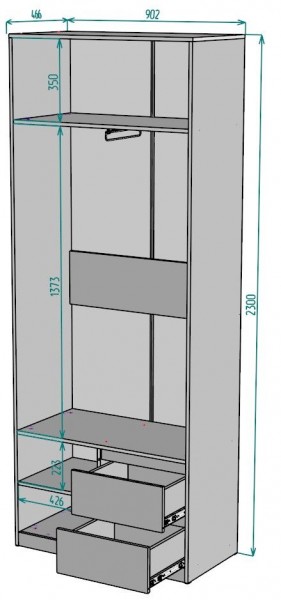 Шкаф Мальта H196 в Асбесте - asbest.ok-mebel.com | фото 2