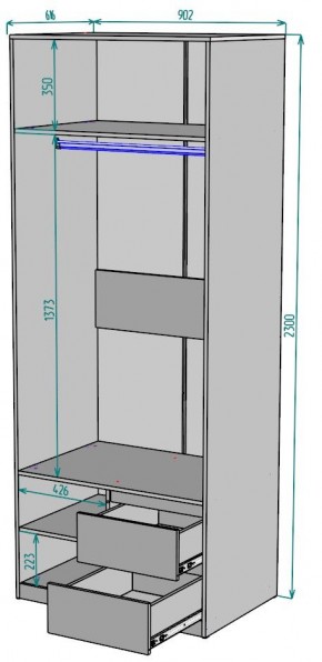 Шкаф Мальта H200 в Асбесте - asbest.ok-mebel.com | фото 2