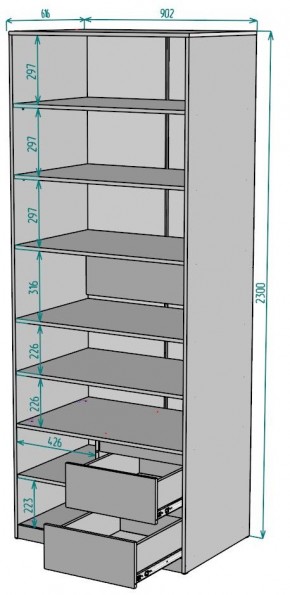 Шкаф Мальта H202 в Асбесте - asbest.ok-mebel.com | фото 2