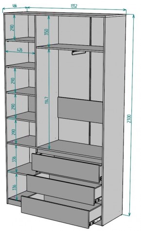 Шкаф Мальта H204 в Асбесте - asbest.ok-mebel.com | фото 2