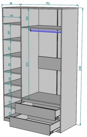 Шкаф Мальта H216 в Асбесте - asbest.ok-mebel.com | фото 2