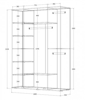 Шкаф Норден 1600 (Дуб Крафт золотой) в Асбесте - asbest.ok-mebel.com | фото 3