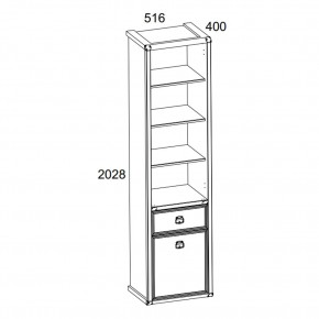 Шкаф открытый 1D1S, MAGELLAN, цвет Сосна винтаж в Асбесте - asbest.ok-mebel.com | фото 2