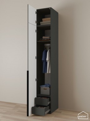 Шкаф с антресолью Linnea MHR-1A-3 2450х400х510 (Графит-М 11.1.25) в Асбесте - asbest.ok-mebel.com | фото 5