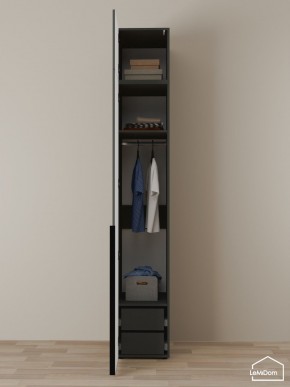 Шкаф с антресолью Linnea MHR-1A-3 2450х400х510 (Графит-М 11.1.25) в Асбесте - asbest.ok-mebel.com | фото 6