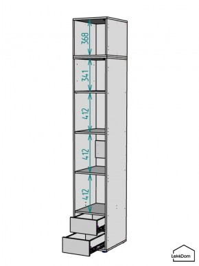 Шкаф с антресолью Linnea MHR-1A-4 2450х400х510 (Белый-М 11.1.1) в Асбесте - asbest.ok-mebel.com | фото 3