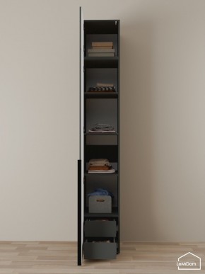 Шкаф с антресолью Linnea MHR-1A-4 2450х400х510 (Графит-М 11.1.25) в Асбесте - asbest.ok-mebel.com | фото 4