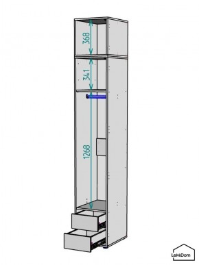 Шкаф с антресолью Linnea MHR-1POA-3 2450х400х510 (Белый-М 11.1.1) в Асбесте - asbest.ok-mebel.com | фото 3
