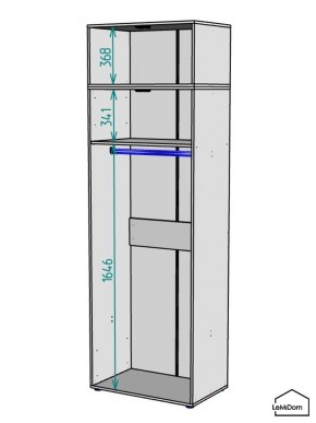 Шкаф с антресолью Linnea MHR-2A-1 2450х800х510 (Графит-М 11.1.25) в Асбесте - asbest.ok-mebel.com | фото 3