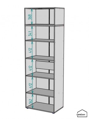 Шкаф с антресолью Linnea MHR-2A-2 2450х800х510 (Графит-М 11.1.25) в Асбесте - asbest.ok-mebel.com | фото 3