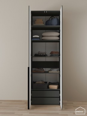 Шкаф с антресолью Linnea MHR-2A-3 2450х800х510 (Графит-М 11.1.25) в Асбесте - asbest.ok-mebel.com | фото 5