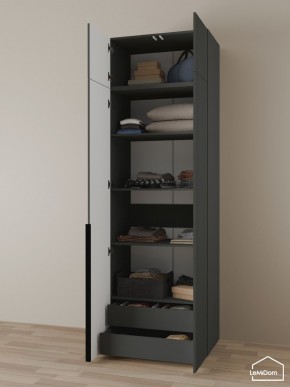 Шкаф с антресолью Linnea MHR-2A-3 2450х800х510 (Графит-М 11.1.25) в Асбесте - asbest.ok-mebel.com | фото 6