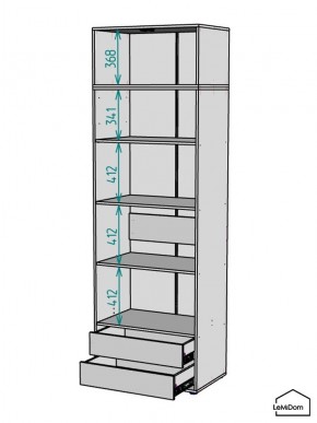 Шкаф с антресолью Linnea MHR-2POA-4 2450х800х510 (Белый-М 11.1.2) в Асбесте - asbest.ok-mebel.com | фото 3