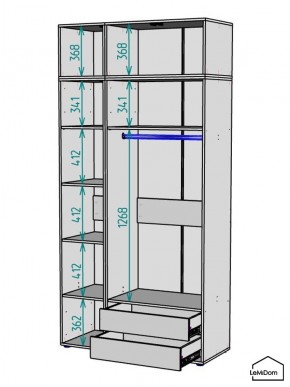 Шкаф с антресолью Linnea MHR-3POA-2 2450х1200х510 (Белый-М 11.1.2) в Асбесте - asbest.ok-mebel.com | фото 3
